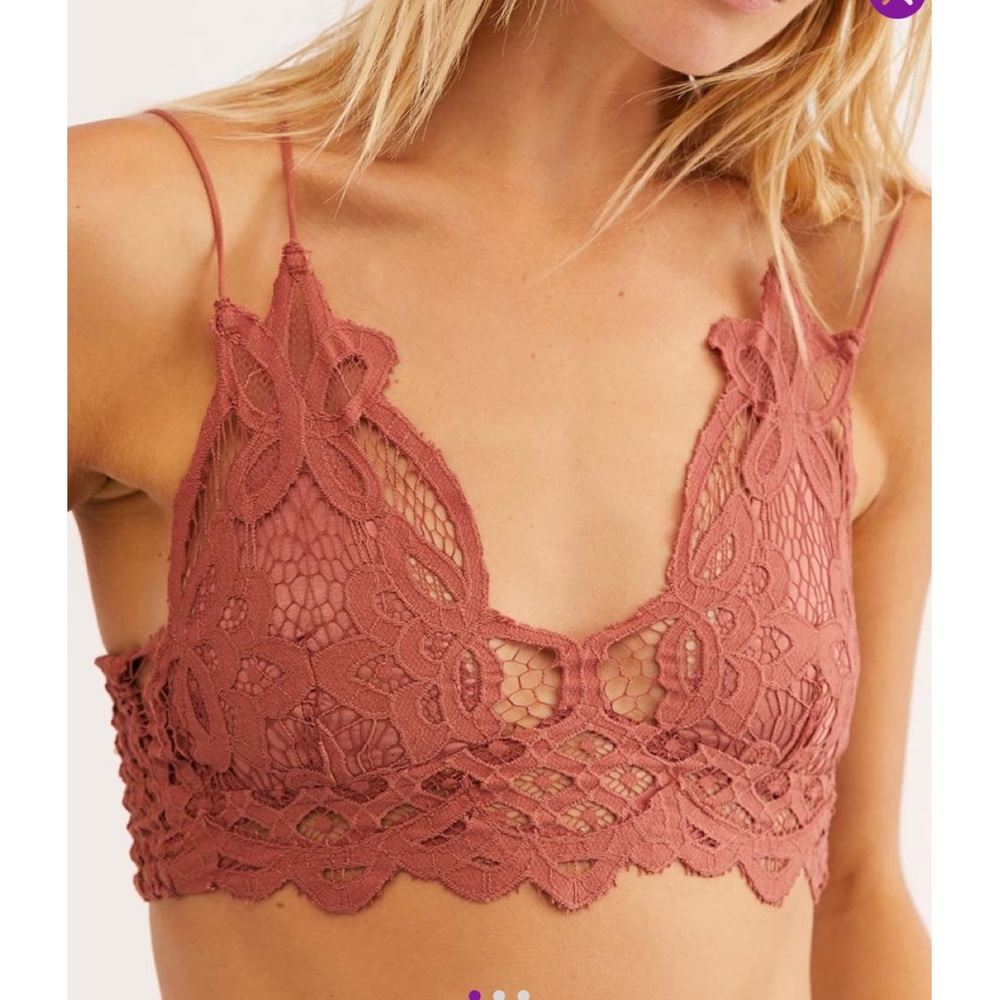 NWT! Free People Copper Crochet Lace Adella Scoop Neck Bralette